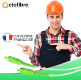 Octofibre - Câble Fibre Optique Orange SFR Bouygues - Renforcée Avec Blindage Kevlar - Rallonge/Jarretiere - SC APC - Pour Télévision Garantie 10 Ans
