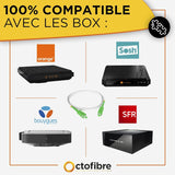 Octofibre - Câble Fibre Optique Orange SFR Bouygues - Renforcée Avec Blindage Kevlar - Rallonge/Jarretiere - SC APC - Pour Télévision Garantie 10 Ans