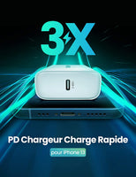 [Expédition France ] UGREEN 20W Chargeur USB C PD 3.0 Adaptateur Secteur USB C Rapide