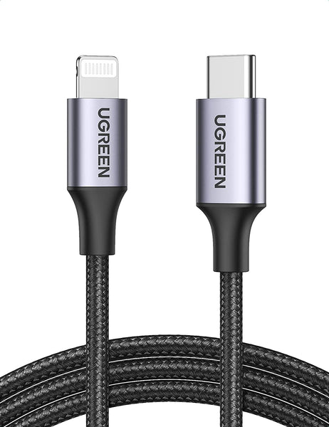 [Expédition France] UGREEN Câble USB C vers Lightning Certification MFi Nylon Tressé Charge Rapide Power Delivery