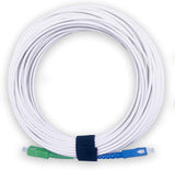 Câble/Rallonge Fibre Optique { Freebox } - Jarretière Simplex Monomode SC-APC à SC-UPC - Blindage et connecteur renforcée - Perte très fiable - Blanc