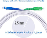 Câble/Rallonge Fibre Optique { Freebox } - Jarretière Simplex Monomode SC-APC à SC-UPC - Blindage et connecteur renforcée - Perte très fiable - Blanc