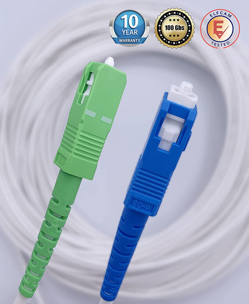 10M Cable Fibre Optique Renforcé bleindé SC APC Simplex Monomode Rallonge  Boîte