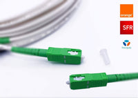 Câble/Rallonge Fibre Optique {Orange SFR Bouygues} - Jarretière Simplex Monomode SC-APC à SC-APC - Blindage et Connecteur Renforcée - Perte Très Fiable - Blanc